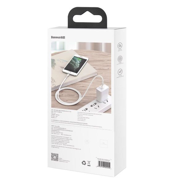 USB cable for Lightning Baseus Cafule, 2.4A, 2m (white)