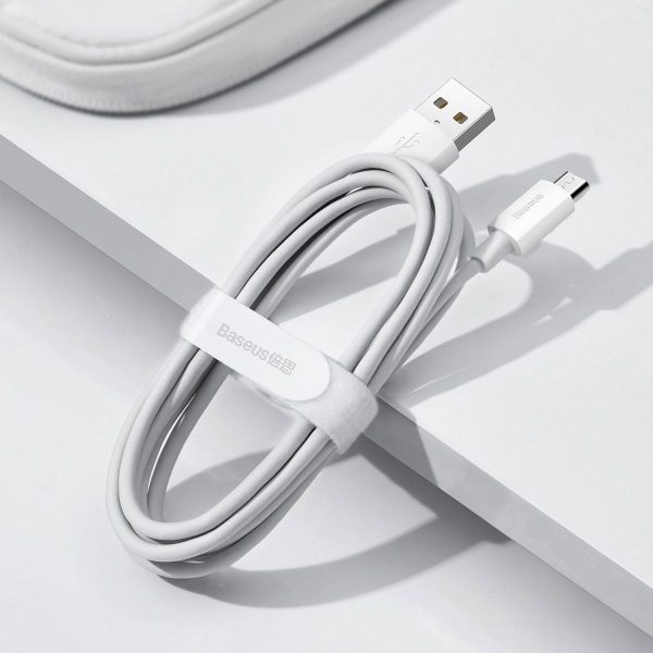 Baseus Simple Wisdom Data Cable Kit USB to Micro 2.1A (2PCS/Set) 1.5m White