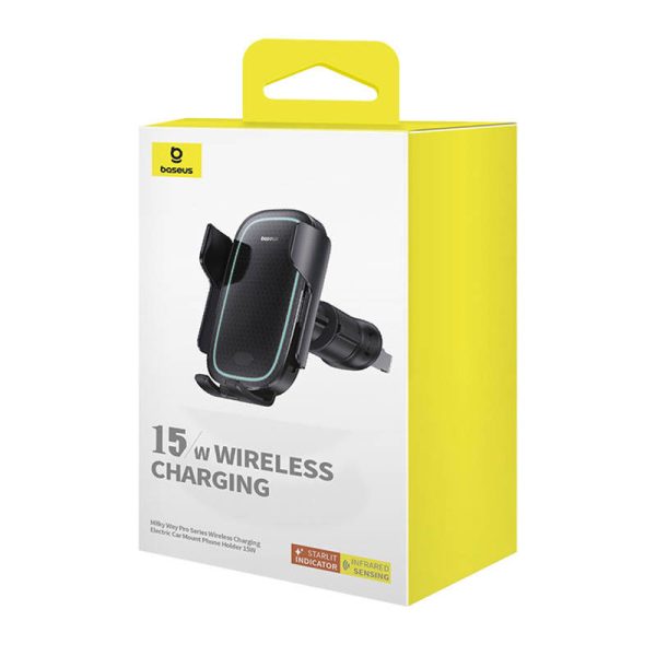 Wireless Charging Car Mount Baseus MilkyWay Pro 15W (black)