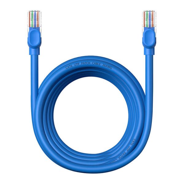 Round Cable Baseus Ethernet RJ45, Cat.6, 5m (blue)