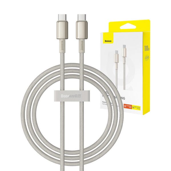 Cable USB-C do USB-C Baseus Tungsten Gold, 100W, 1m (złoty)