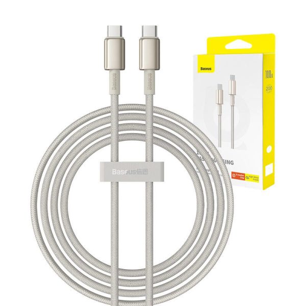 Cable USB-C do USB-C Baseus Tungsten Gold, 100W, 2m (złoty)