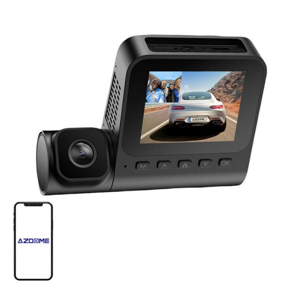 1080p front camera and 1080p indoor camera Azdome V600-2CH, G-sensor