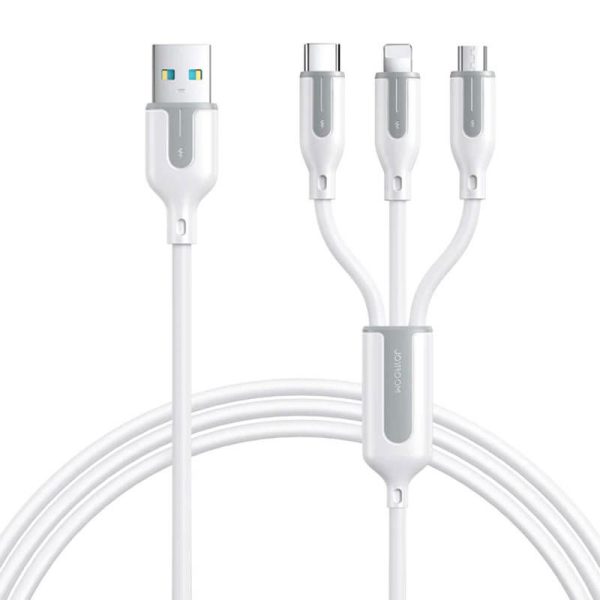 USB cable Joyroom S-1T3018A15, 3 in 1, 3.5A/Cable 1,2m (white)