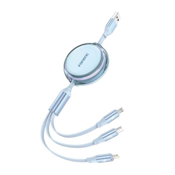 Foneng X113 3-in-1 Cable 1.1M Blue