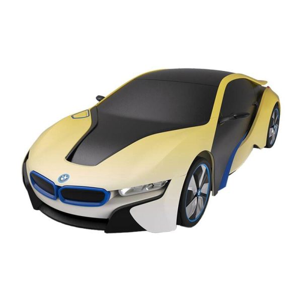 RASTAR R/C 1:24 BMW i8 remote controlled car- UV-sensitive (white and yellow)