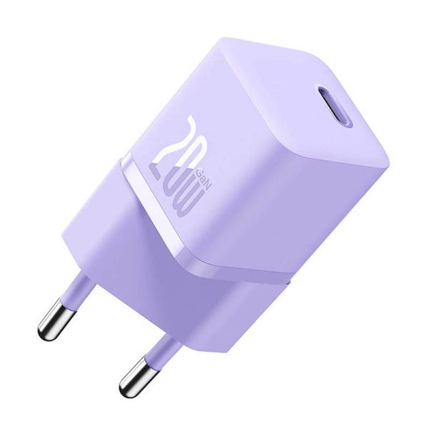 Mini wall charger Baseus GaN5 20W (purple)