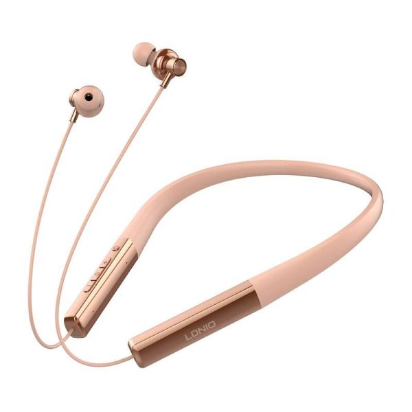 LDNIO N01 wireless neckband headphones (rose gold)