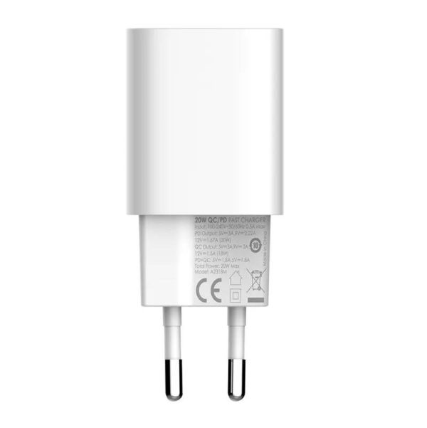 Wall charger LDNIO A2318M USB, USB-C + USB-C - Lightning Cable (Copy)