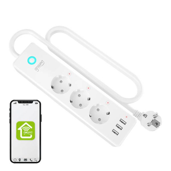 Gosund P1 PLUS smart WiFi power strip (3x AC schuko, 3x USB-A) Tuya