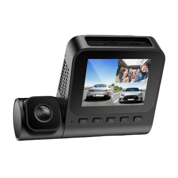 1080p front camera, 1080p indoor camera and VGA rear camera Azdome V600-3CH, G-sensor