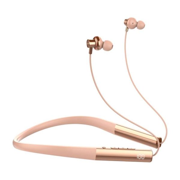 LDNIO N01 wireless neckband headphones (rose gold)