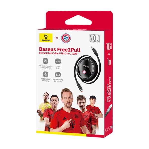 Baseus USB-C to USB-C 100W Charging Cable (Black) Bayern Edition