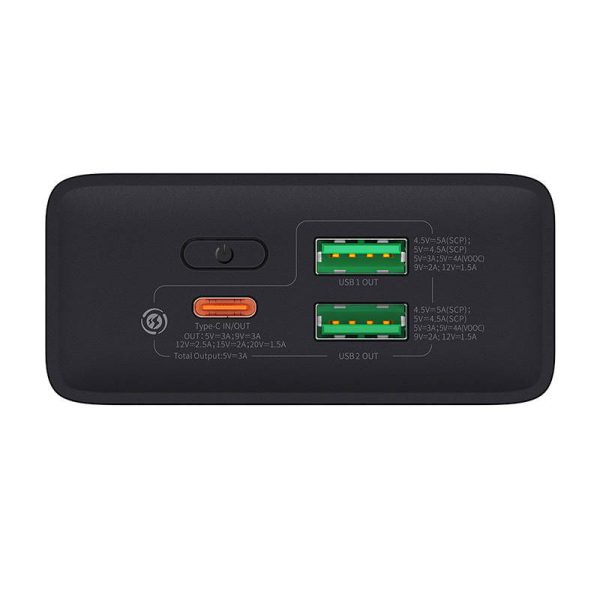 Powerbank Baseus Adaman 2, 20000mAh, 30W, 3xUSB, USB-C (black)