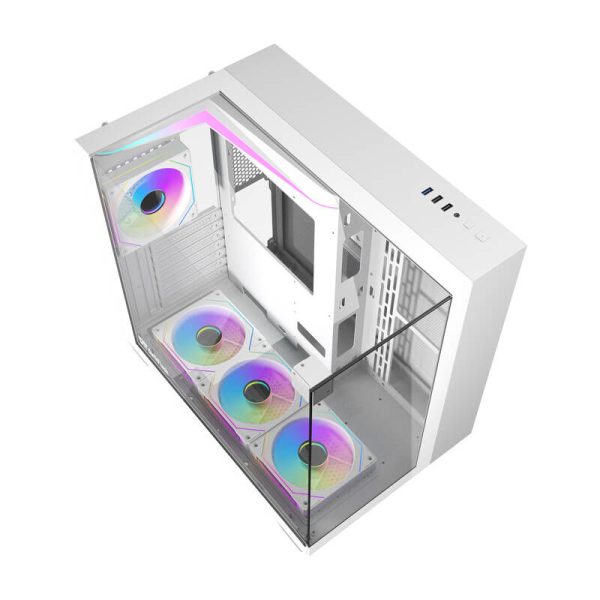 Darkflash TH285 computer case (white) + 4 fans