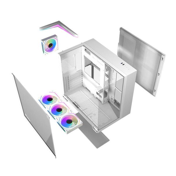 Darkflash TH285 computer case (white) + 4 fans