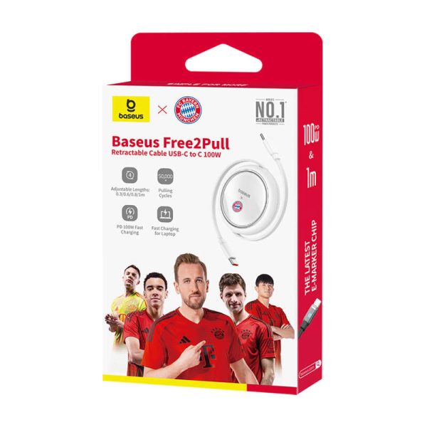 Baseus USB-C to USB-C 100W Charging Cable (White) Bayern Edition